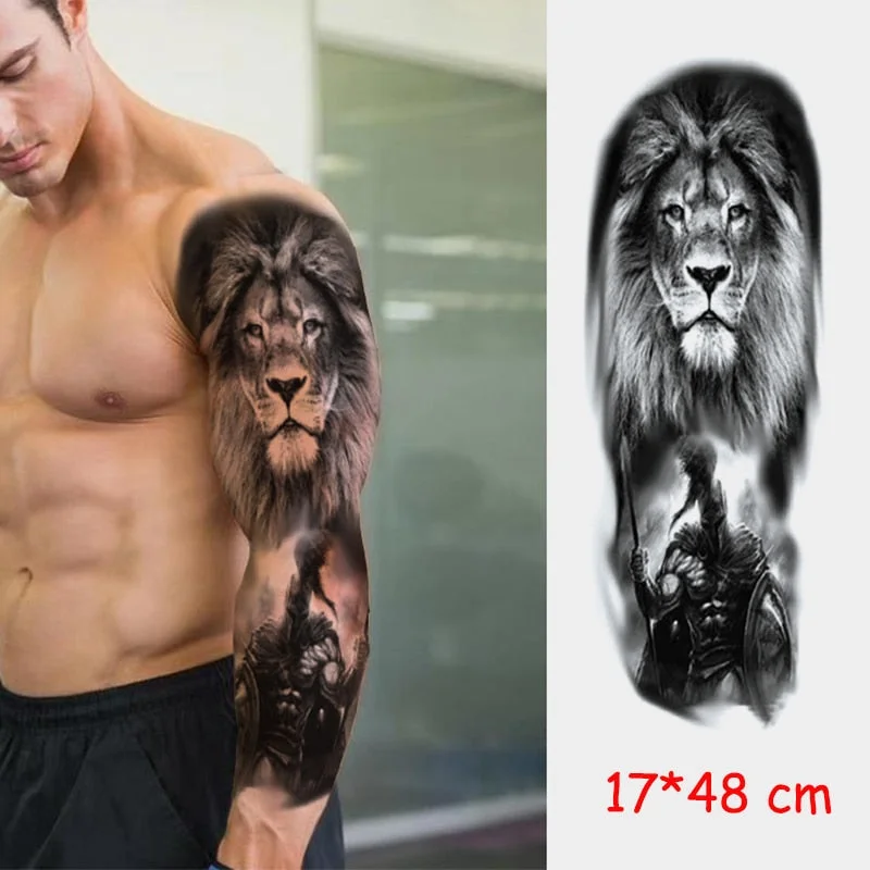 Waterproof Temporary Tattoo Sticker Full Arm Large Virgin Cross Tatoo Stickers Flash Fake Tattoos for Men Women