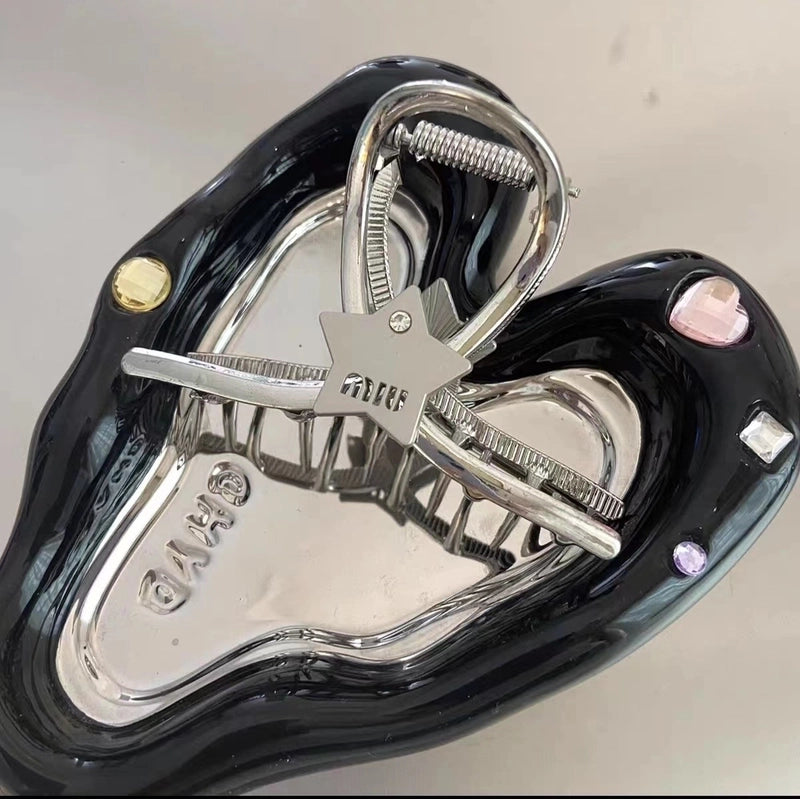 Metal Grab Clip Elegant Bow Hairpin Back Head Large Shark Clip French Pearl Clip Hair Accessories