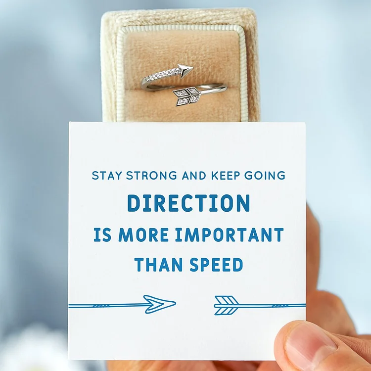 S925 Sterling Silver Direction Over Speed Arrow Ring