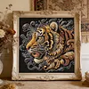 Golden Crystal Tiger Head Special Shaped 5D DIY Partial Drill Diamond Painting Kits for Adults Beginners Home Decor Diamonds Dots Gem Art Kits 11.81 X11.81inch