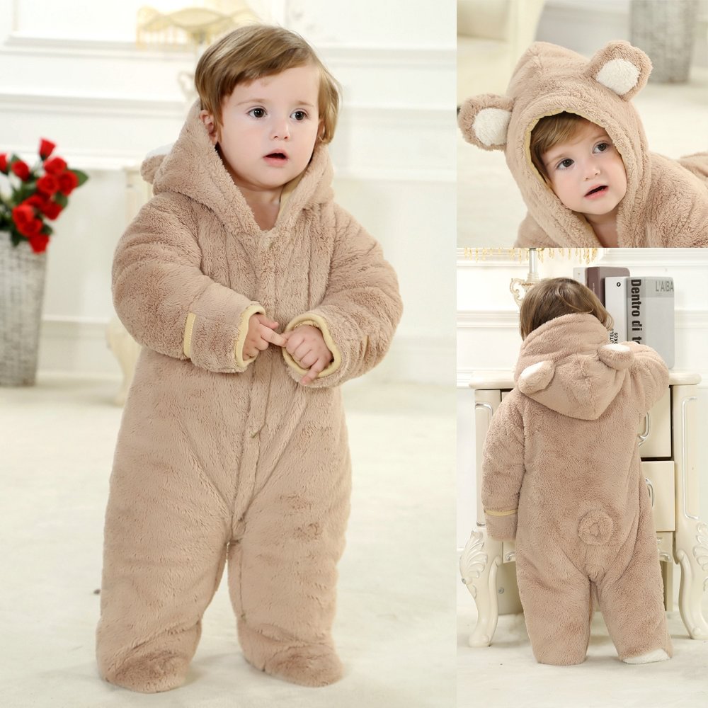 Brown Cute Bear Baby Infant Toddler Animal Onesie Costume-Pajamasbuy