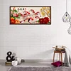 (80*35cm) 5D DIY Full Drill Diamond Painting Peony 9 Fishes Cross Stitch Embroidery