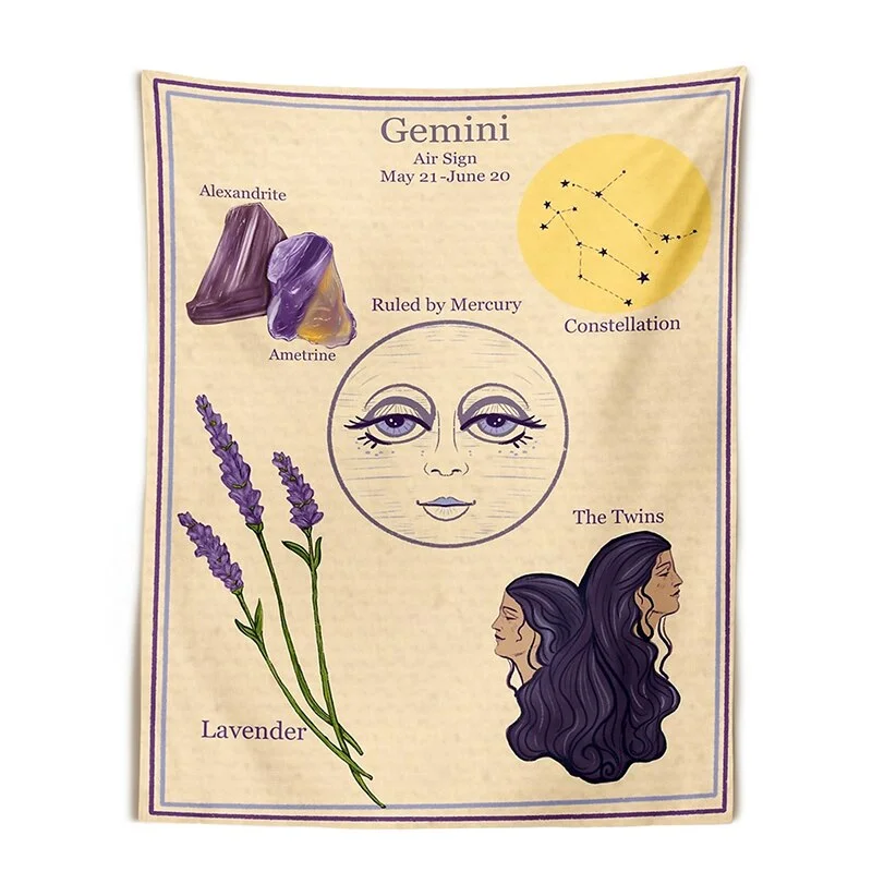 Constellation Tarot Tapestry Boho Tapestry Tarot Card Tapestry Wall Hanging Trippy Divination Beach Mat Sun Moon Wall Decor