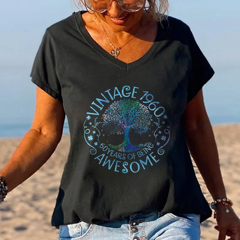 Vintage 1960 60 Years Of Being Awesome Tree Of Life Print Tees