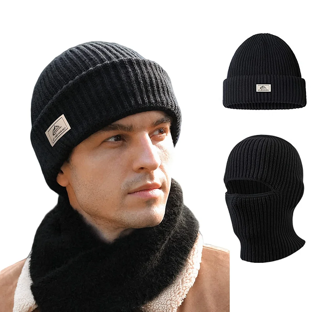 (🎅Christmas Hot Sale- 50% OFF) 2 in 1 Winter Knitted Beanie Hat