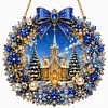 DIY Pearl Diamond Painting Religious Christmas Hanging Ornament Double-Sided Printed Pendant Diamond Art Christian Home Decor Gift