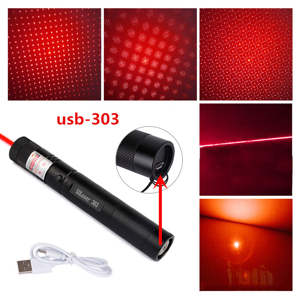 

Red Laser Torch Flashlight USB Charge Outdoor Instruction Laser Pointer Pen, Usb+red, 501 Original