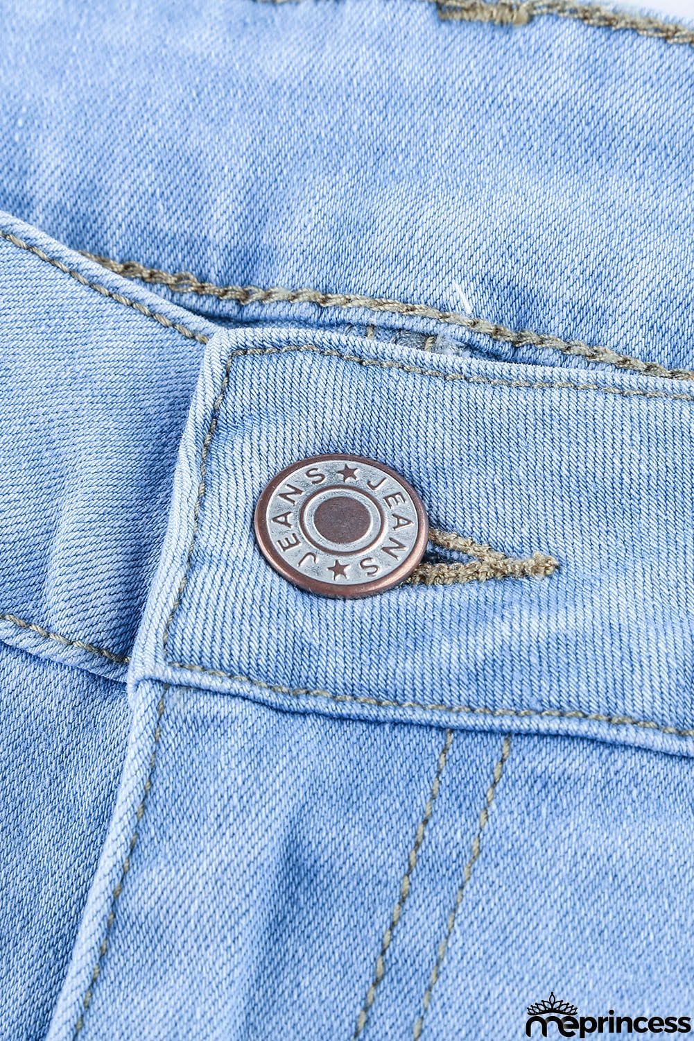 Fashion Light Blue Washed Ripped Holes Jeans