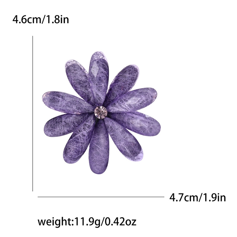 Minimalist Pin Flower Alloy Inlay Acrylic Women’s Brooches