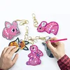5pcs/set DIY Full Drill Special Shaped Diamond Painting Animal Keychain
