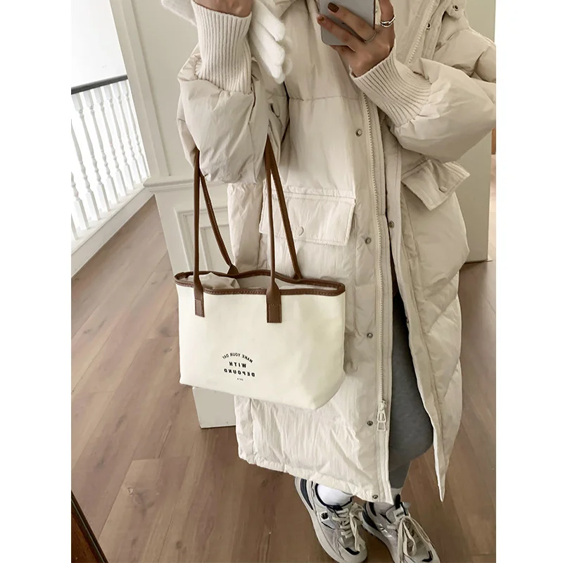 Woherb Winter In The Long Over The Knee Korean Version Of Loose Down Cotton-Padded Jacket Women Thickened 2023 New Women's Padded Coat Winter-Outfit Ideas