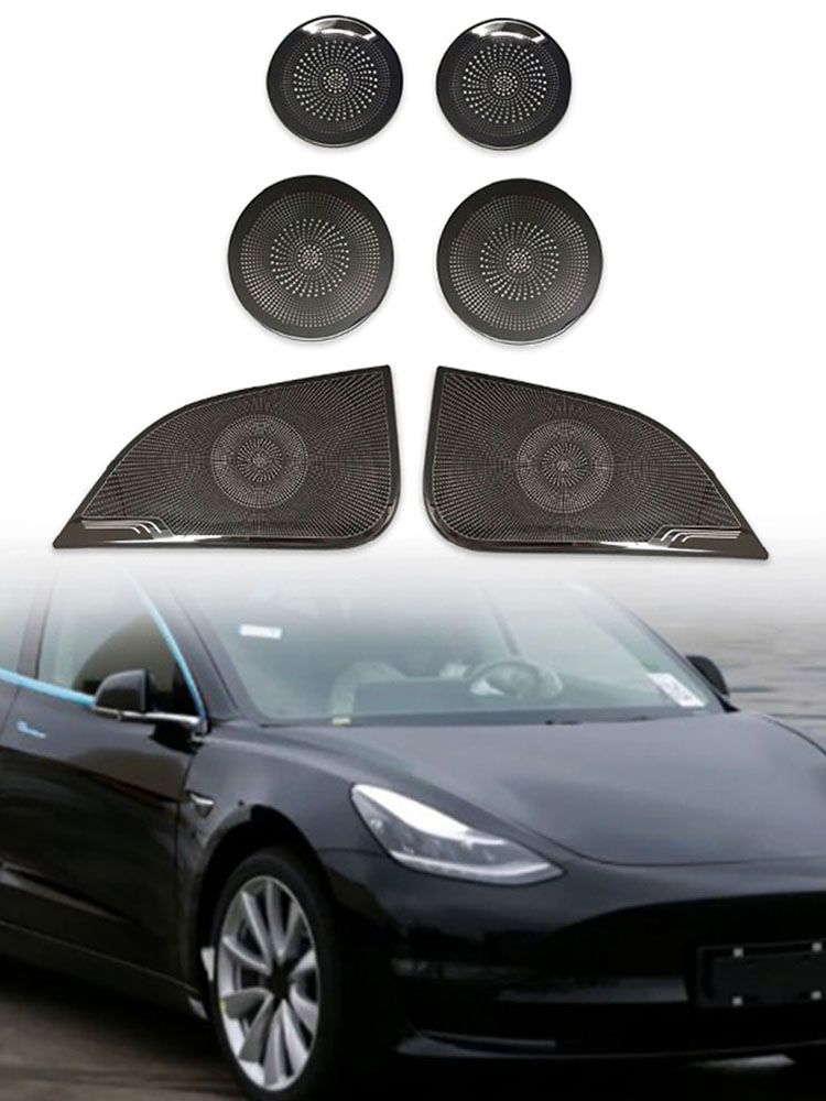 

2pcs Car Horn Hood Speaker Grill Mesh Cover Frame for Tesla Model 3 2021, 501 Original