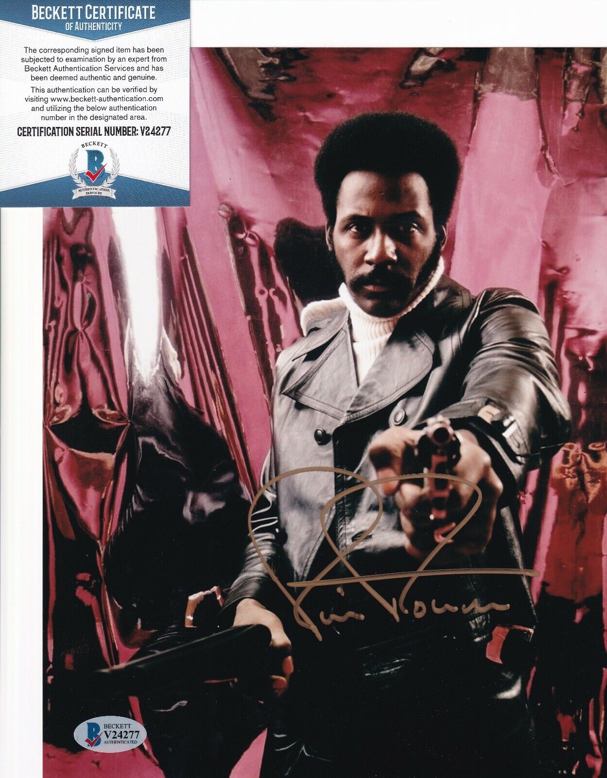 RICHARD ROUNDTREE signed (SHAFT) Movie John Shaft 8X10 Photo Poster painting BECKETT BAS V24277