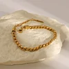 Minimal 18K Golden Silver Bracelet Necklace