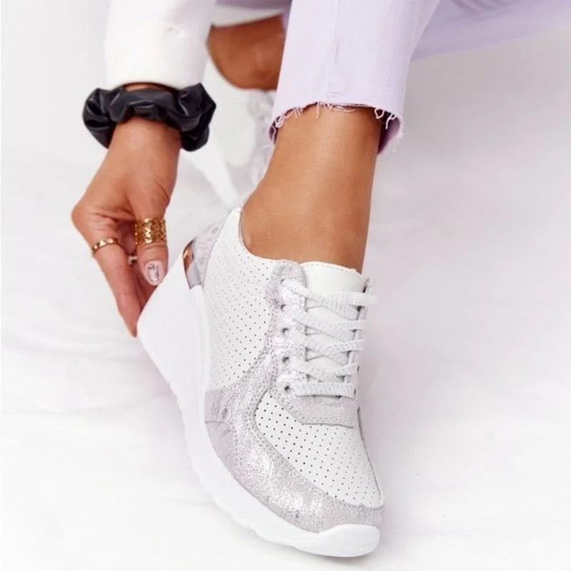 Spring Autumn Women Casual Walking Shoes Height Increasing Sport Wedge Shoes Air Cushion Comfortable Sneakers Zapatos De Mujer