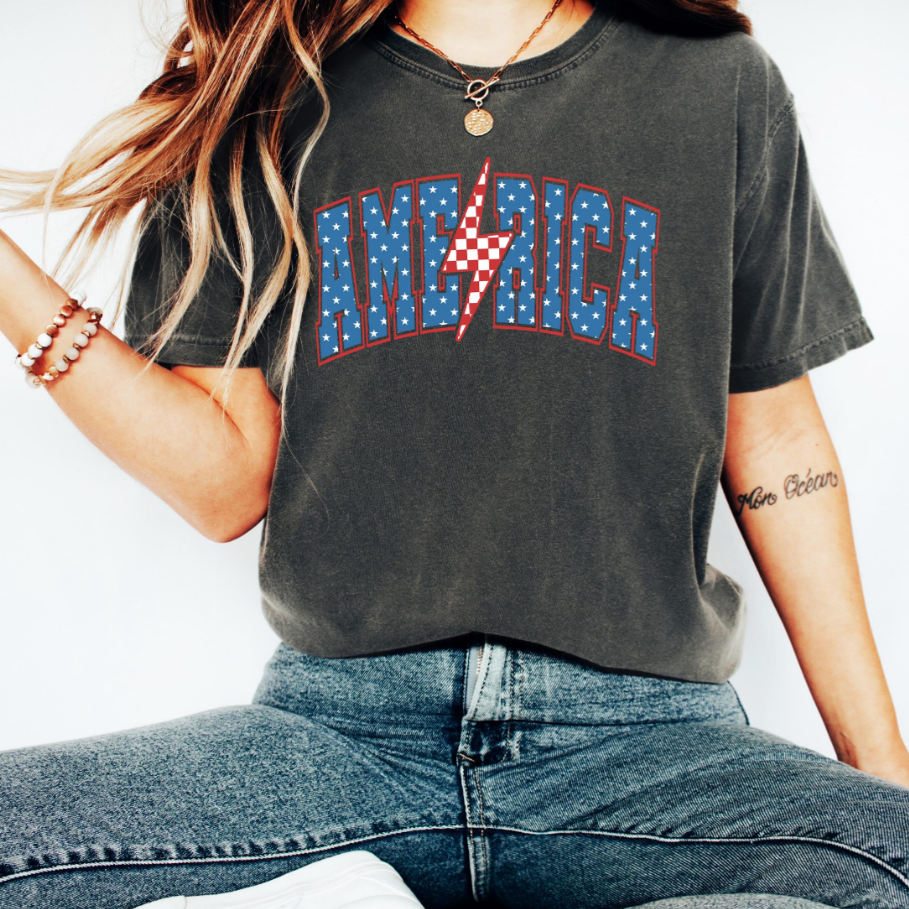 Loveyoufancy America Lightning Bolt Shirt