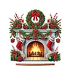 DIY Red Wreath Stocking-Wooden Diamond Painting Ornaments