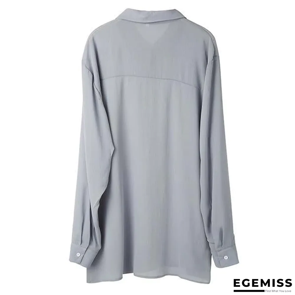 Men Casual V-NeckSolid Color Shirts | EGEMISS
