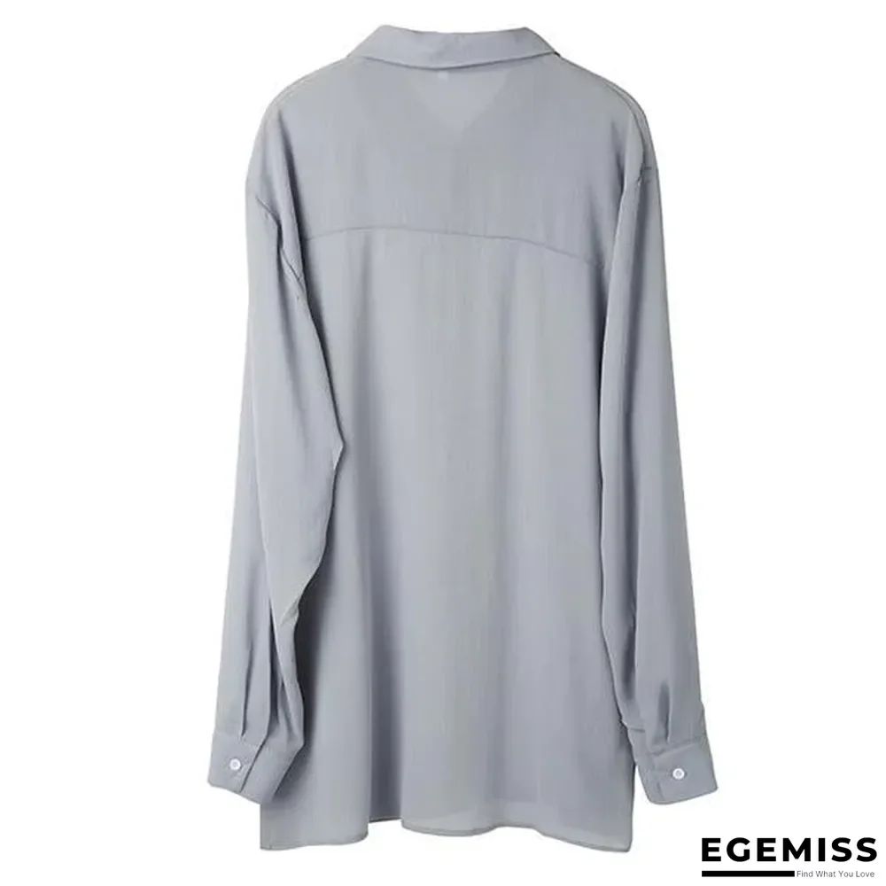 Men Casual V-NeckSolid Color Shirts | EGEMISS