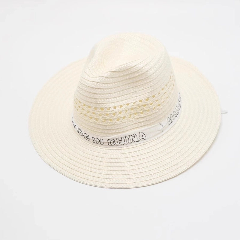 Men’s Minimalist Solid Color Big Eaves Straw Hat