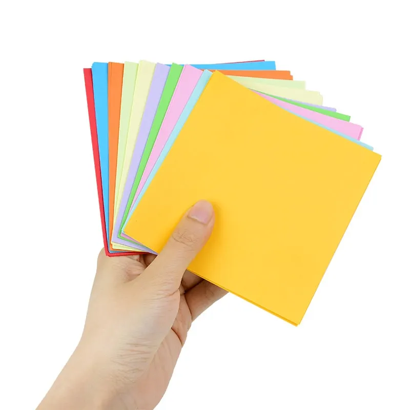 100pcs Square Origami Paper Double Sides Solid Color Folding Paper Multicolor Kids Handmade DIY Scrapbooking Craft Decor