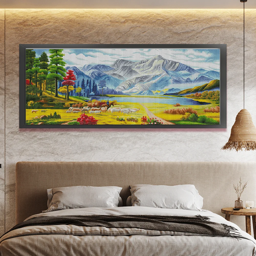 11CT Full Stamped Cross Stitch - Shepherd(Canvas|195*82CM)