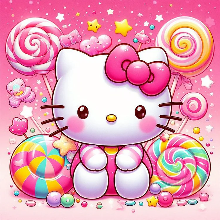 Sweet Hello Kitty 40*40CM (Canvas) Full Round Drill Diamond Painting gbfke