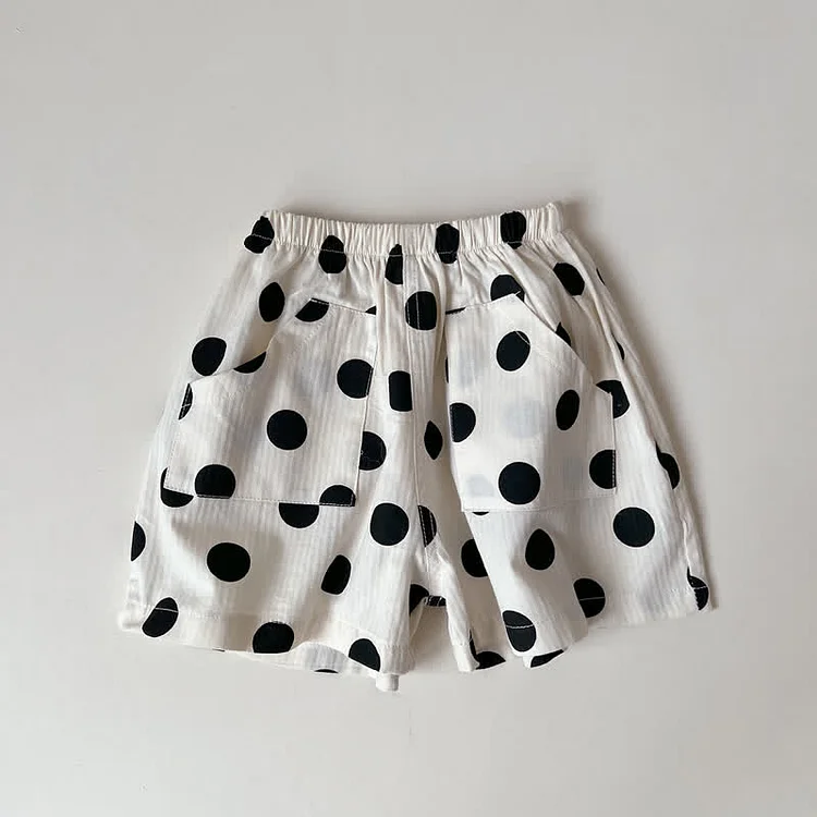 Baby Dot Heart Plaid Casual Shorts