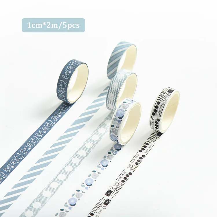 JOURNALSAY 5pcs/set 10mmx2m Simple Grids Series Cute Washi Tape Set