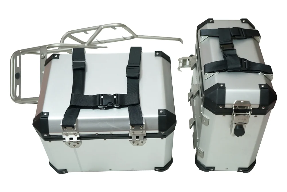 CJ750 Motorcycle Aluminium  Panniers SaddleBags for URAL 750 whit mount