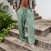 2026 Summer Breathable Cotton Linen Men's Long Trousers, Loose Fit, Casual Sports Linen Straight Leg Pants by Inlyline