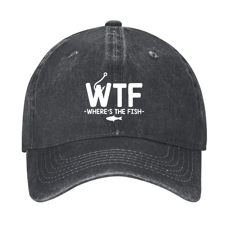 WTF - Where's The Fish Funny Print Hat socialshop