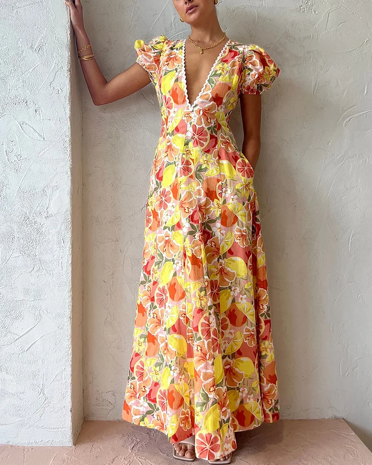 Pastoral Romantic Floral Dress