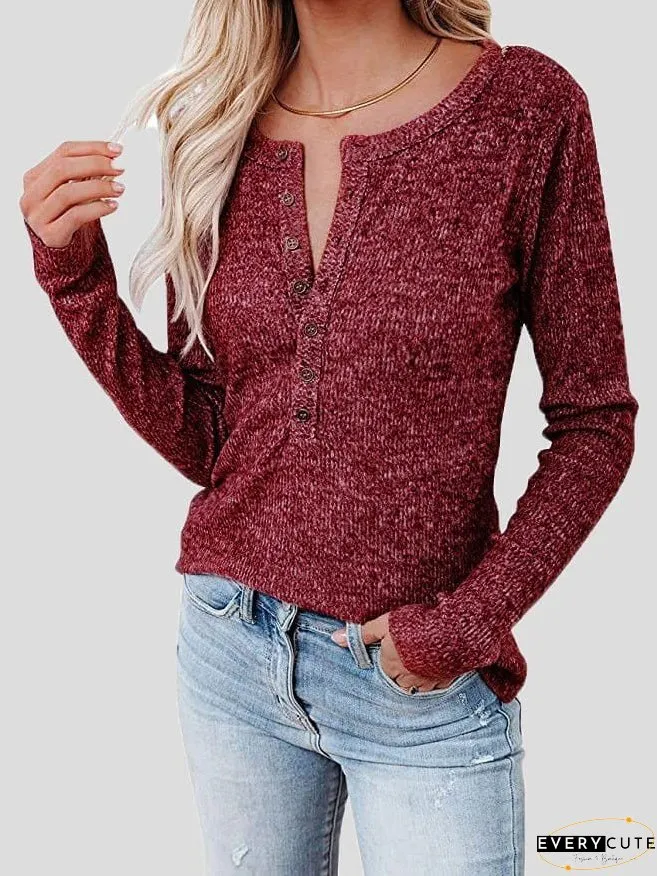 Women's Long Sleeve Henley Shirt