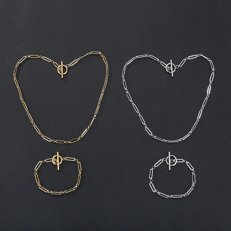 1 Piece 1 Set 304 Stainless Steel Bracelets Necklace