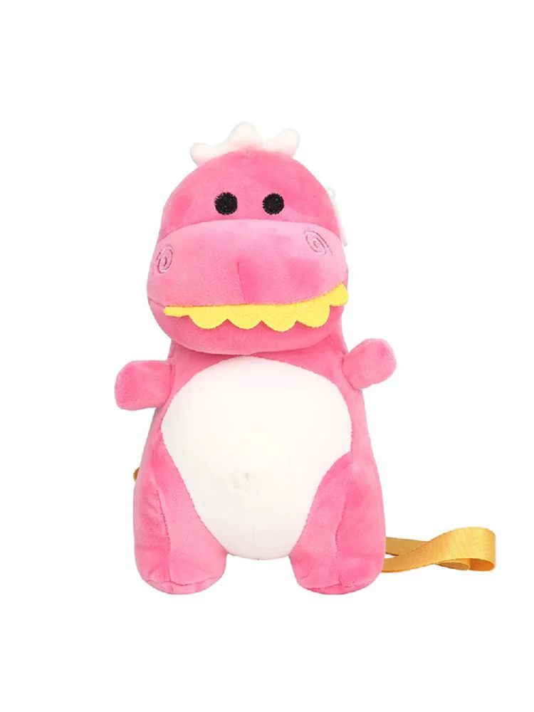 Women Cute Dinosaur Plush Satchel Girl Mini Shoulder Money Phone Bag (Pink)