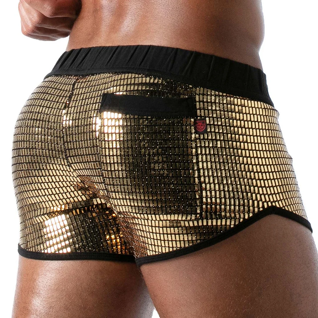  Sparkling Silver Mesh Shorts for Men - Perfect for Nightlife and Parties-inspireuse