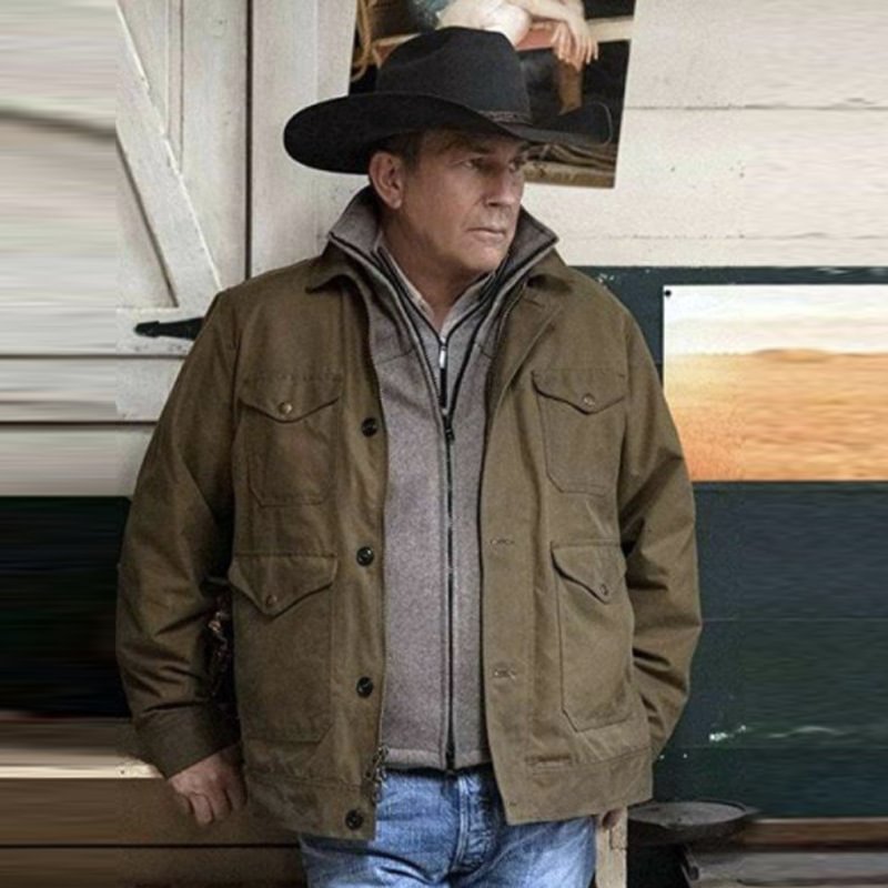 Men's solid color multi-pocket jacket