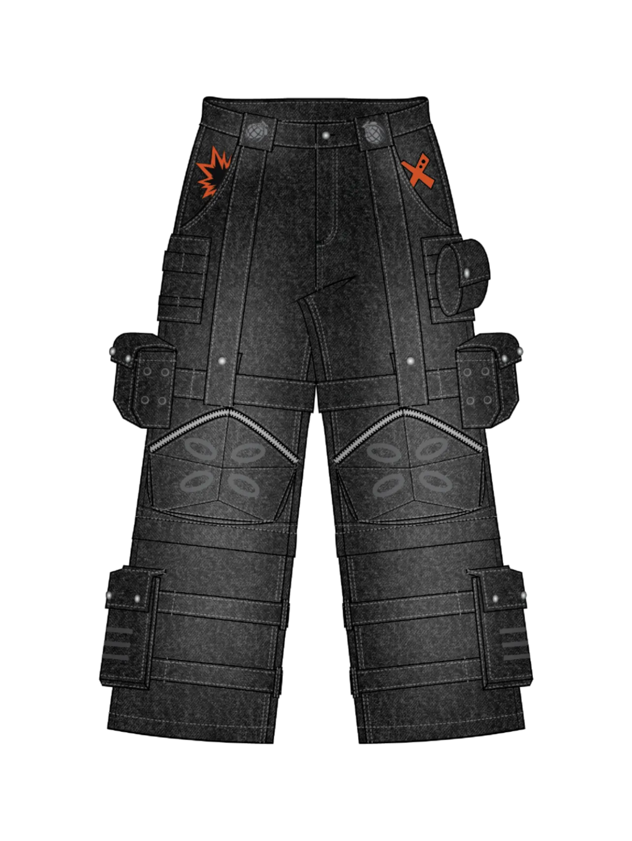 "ACADEMY" Cargo Pants Black