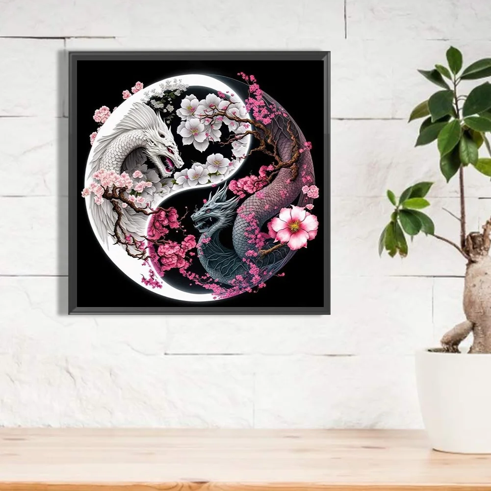 Diamond Painting - Full Round Drill - Yin Yang Dragon(30*30cm)