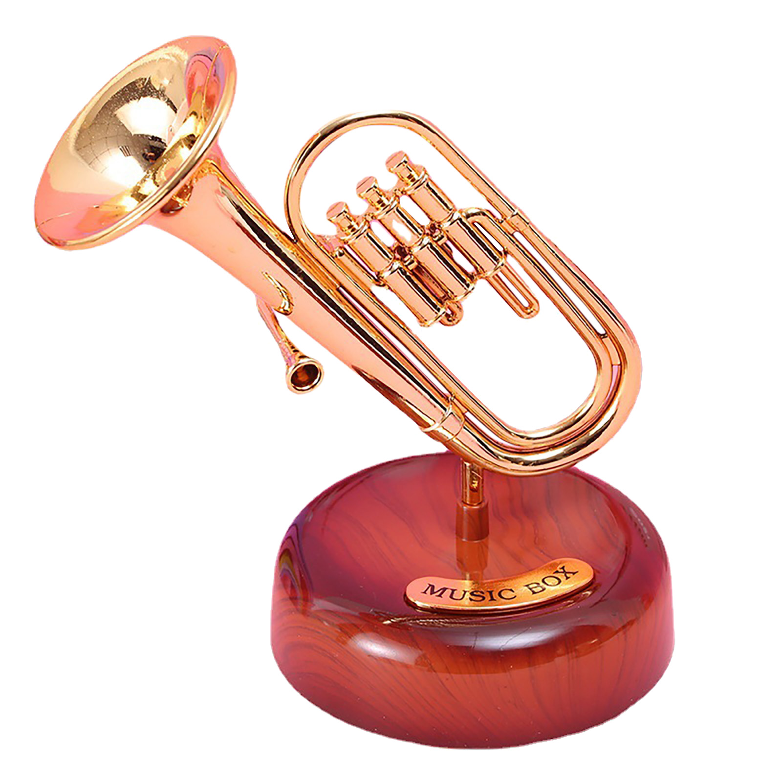 Music Box - Mini Classical Trumpet Music Box Home Decoration Crafts (B)