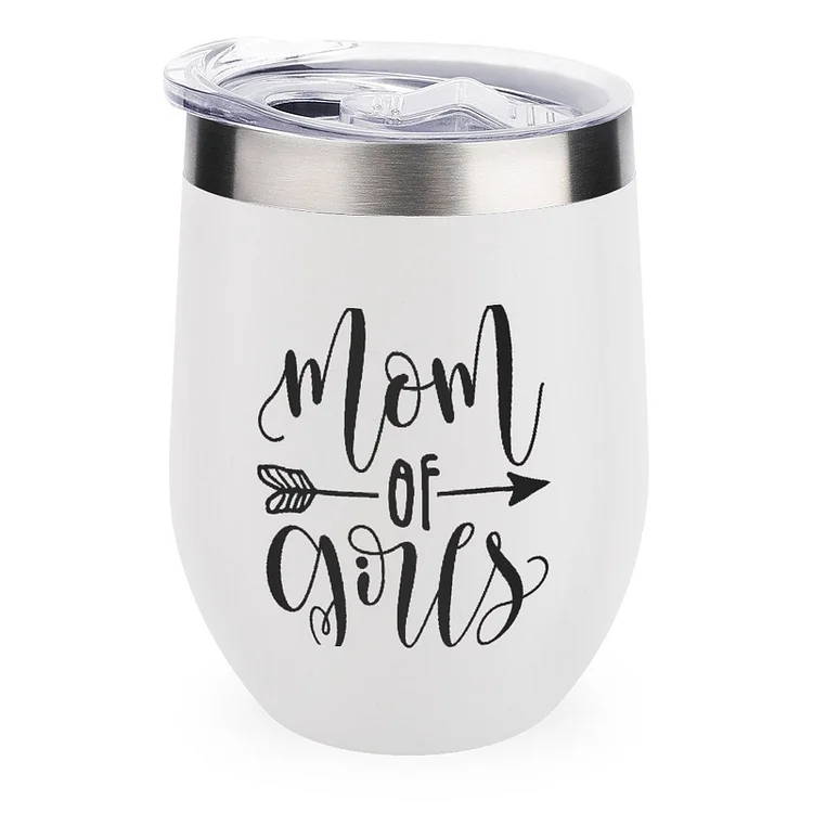 Mom Of Girls Stainless Steel Insulated Cup - Heather Prints Shirts