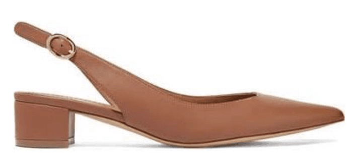 Custom Made Tan Block Low Heel Slingback Pumps |FSJ Shoes