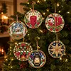 6pcs/set DIY Diamond Special Shape Pearl Art Hanging Wooden Christmas Tree Ornament Kit