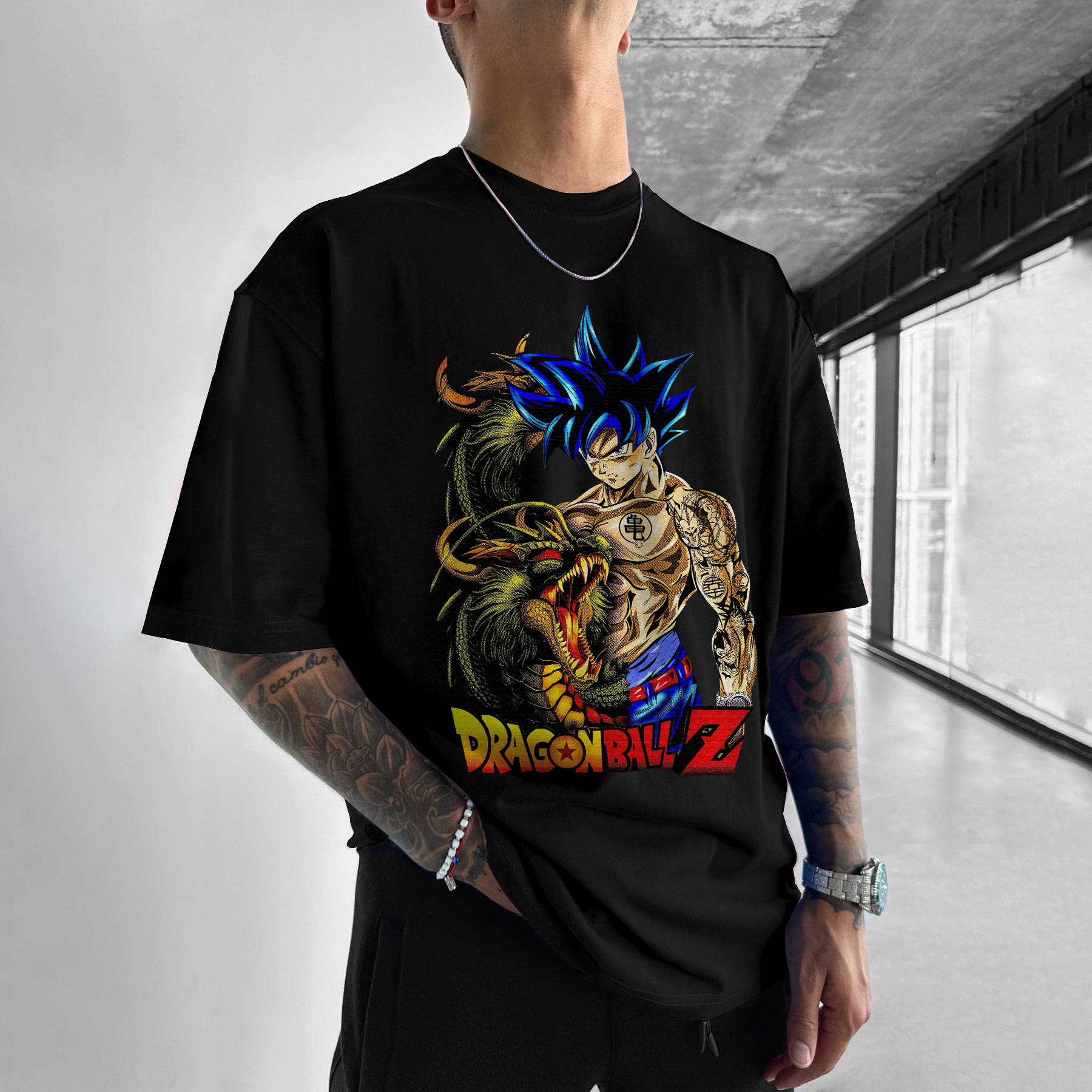 Oversized DB Anime Graphic Design Printed T-Shirt