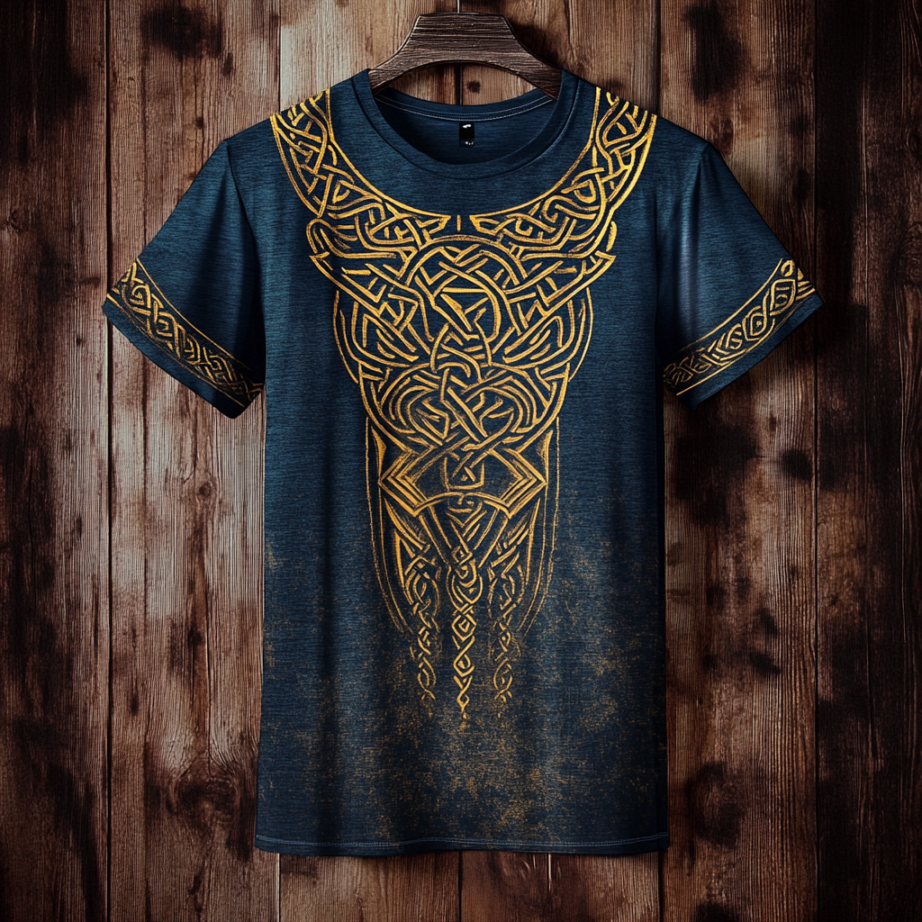 Men's Viking Tribal Totem Celtic Knot Print T-shirt / Rvogue / Rvogue