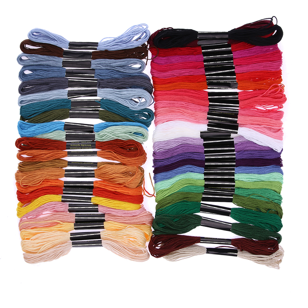 50 Colors Embroidery Thread Hand Cross Stitch Floss Sewing Skeins Craft