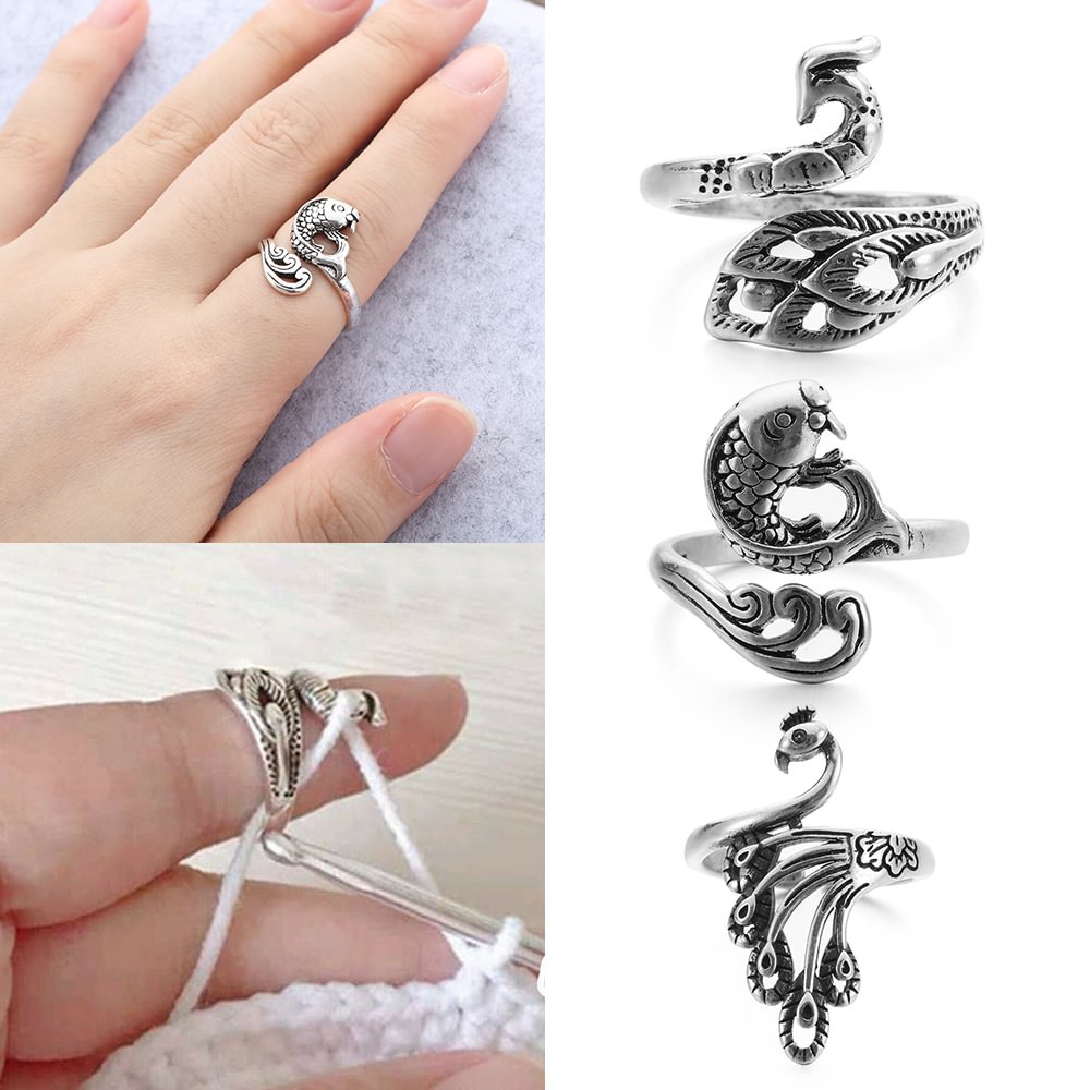 Adjustable Knitting Crochet Yarn Guide Ring Yarn Tension Ring