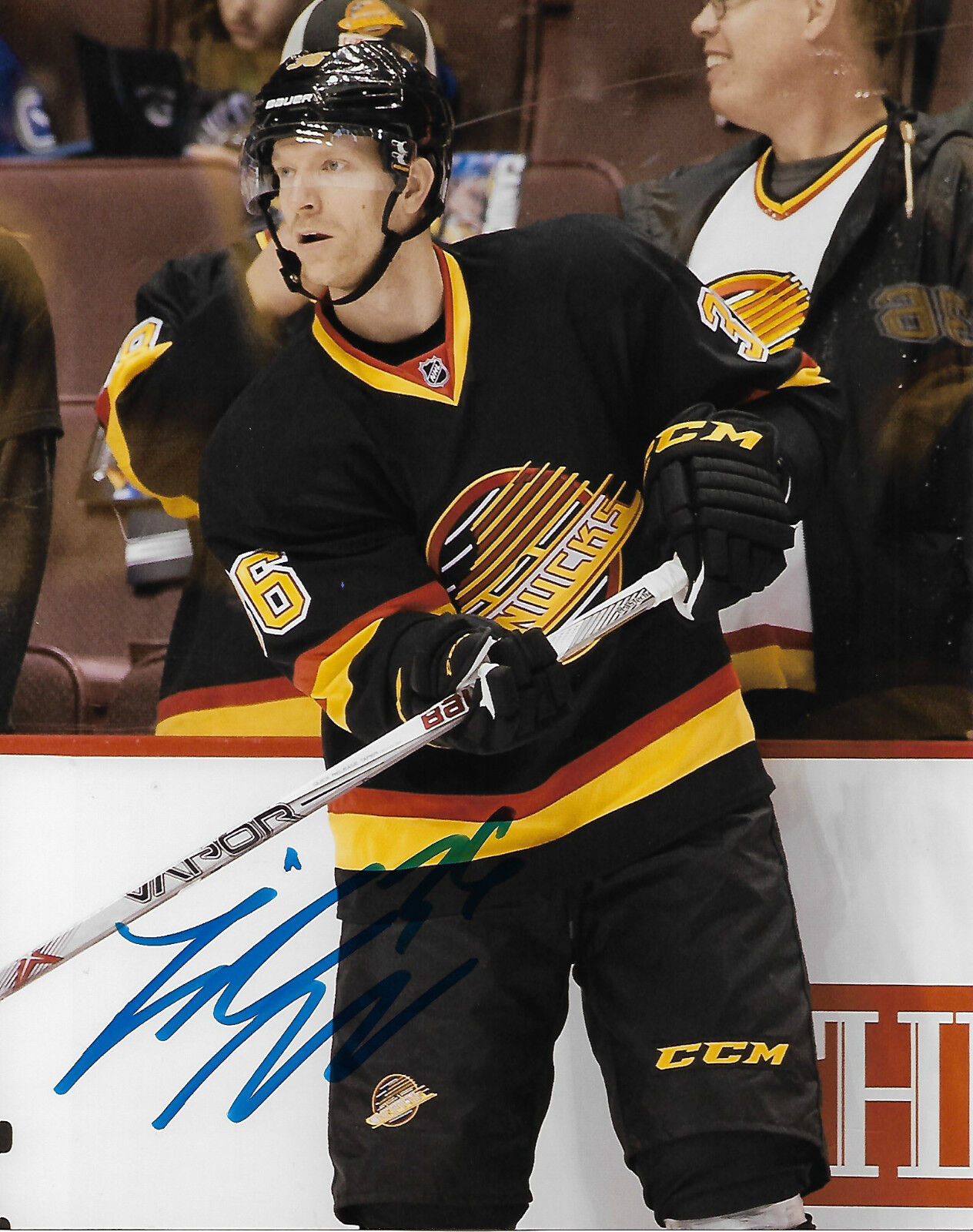 Vancouver Canucks Jannik Hansen Signed Autographed 8x10 Photo Poster painting COA Heritage