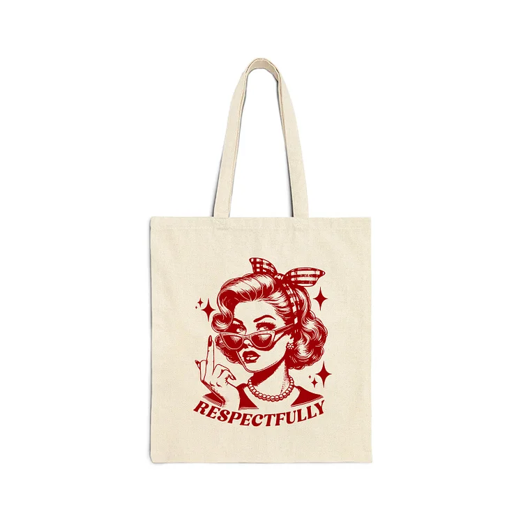 Teecade Teecade Respectfully Middle Finger Tote Bag